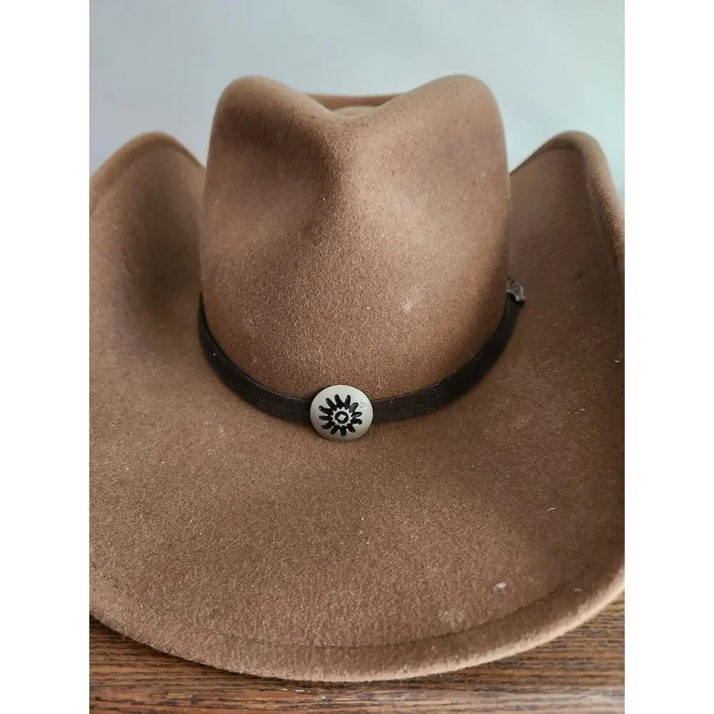 Justin 100% Wool Size S/M Brown Cowboy Hat